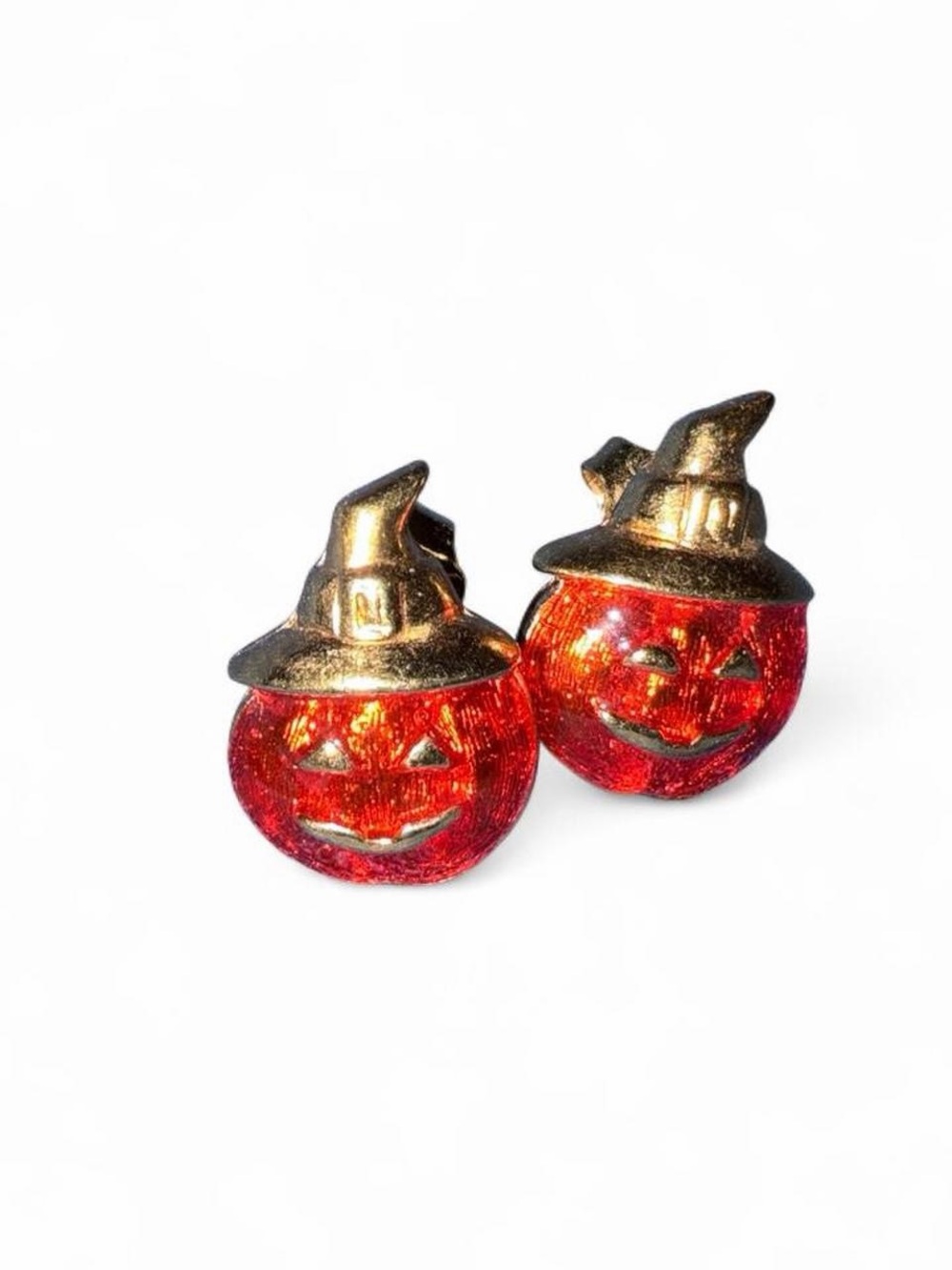 Vintage Avon 1994 Halloween Pumpkin Jack-O'-Lantern Stud Earrings